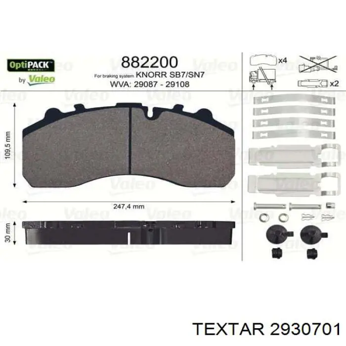 2930701 Textar pastillas de freno delanteras