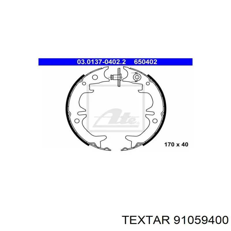 Zapatas de freno de mano 91059400 Textar