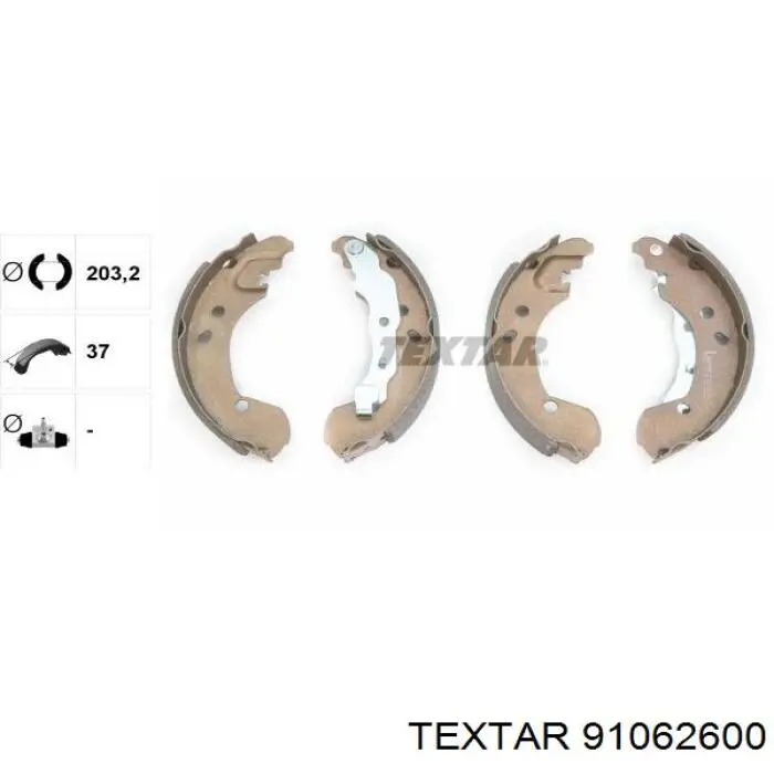 91062600 Textar zapatas de frenos de tambor traseras