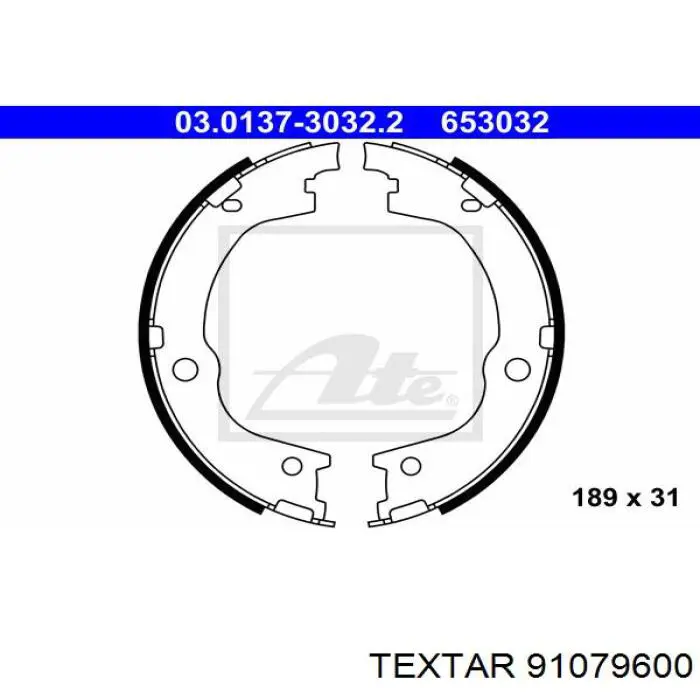 91079600 Textar juego de zapatas de frenos, freno de estacionamiento