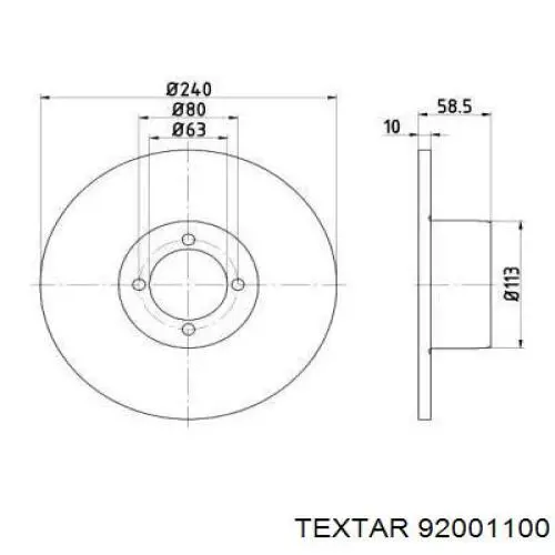 92001100 Textar freno de disco delantero