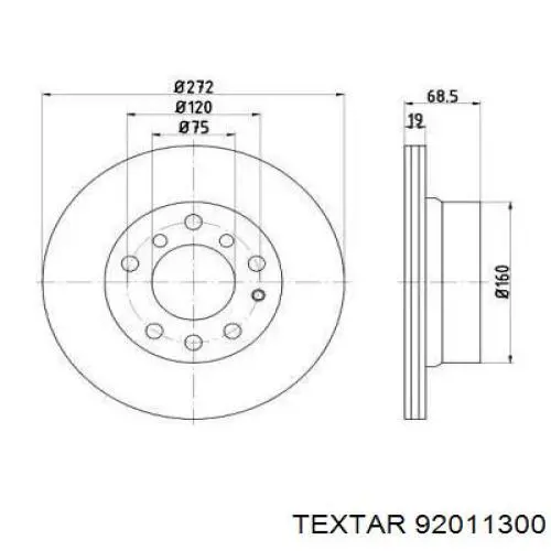 34 21 1 108 132 BMW disco de freno trasero