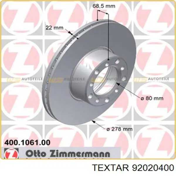 92020400 Textar Discos
