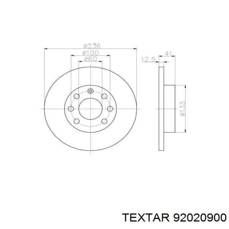 92020900 Textar freno de disco delantero