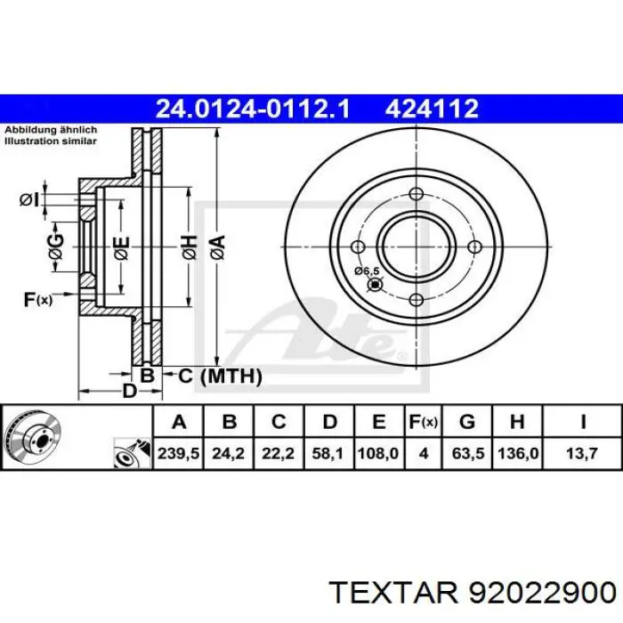 Freno de disco delantero Ford Escort 4 GAF, AWF, ABFT