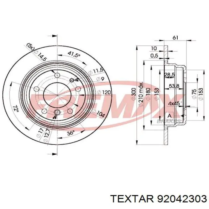 Disco de freno trasero BMW 5 E34