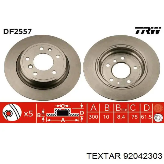 Disco de freno trasero BMW 5 E34
