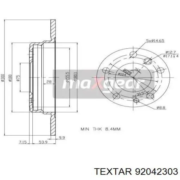 Disco de freno trasero BMW 5 E34