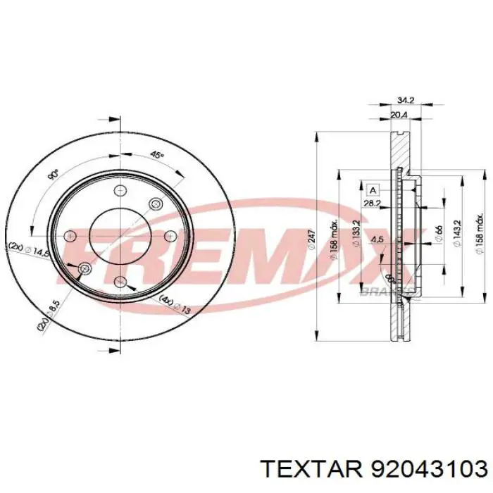 Freno de disco delantero Peugeot 205 1 741A, C