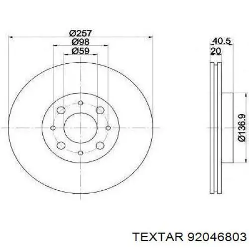 Freno de disco delantero Alfa Romeo 147 937