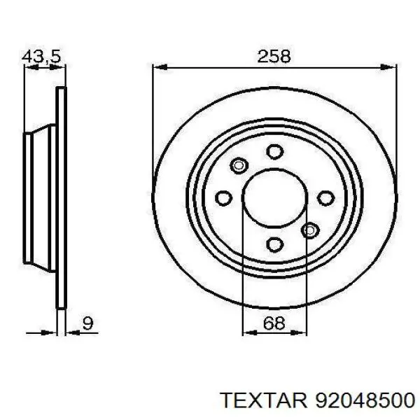 92048500 Textar disco de freno trasero