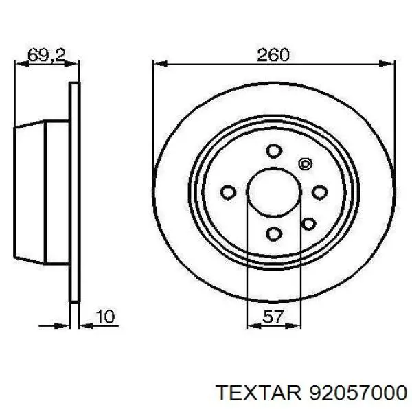 Comprar 92057000 Textar Disco de freno trasero