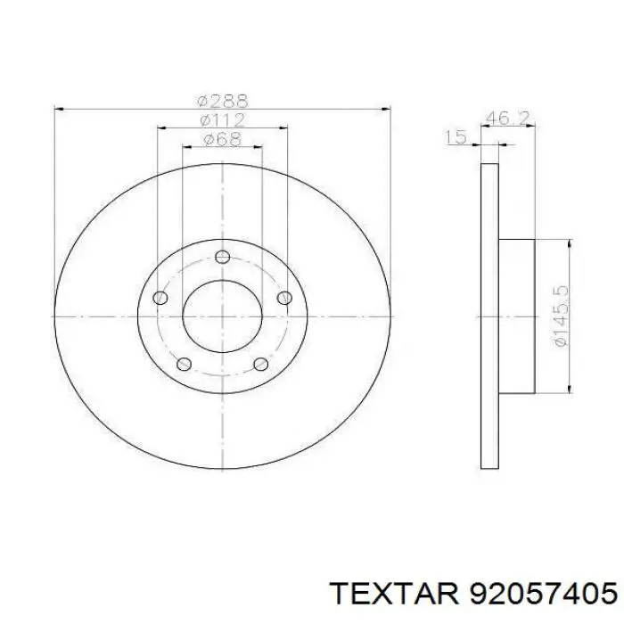 92057405 Textar freno de disco delantero