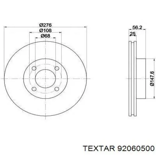 92060500 Textar freno de disco delantero