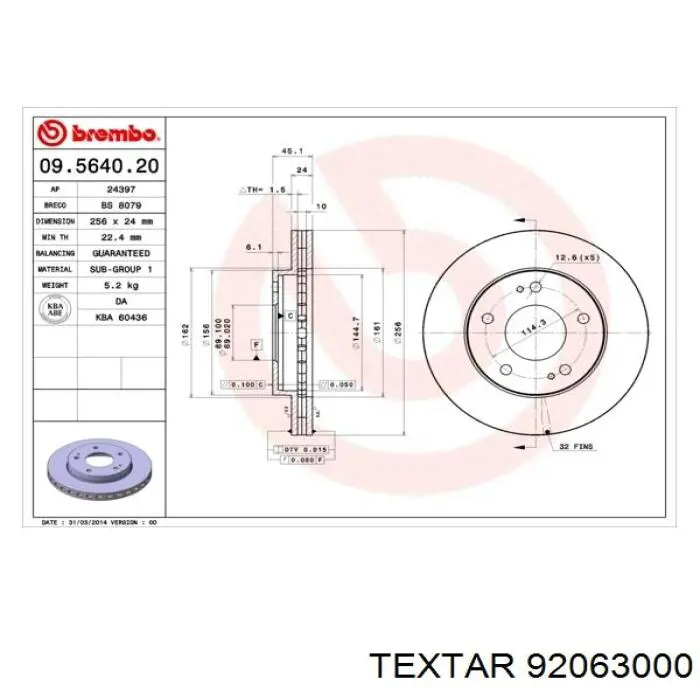 Frenos delanteros Textar 92063000 precio, desde 42,48 EUR
