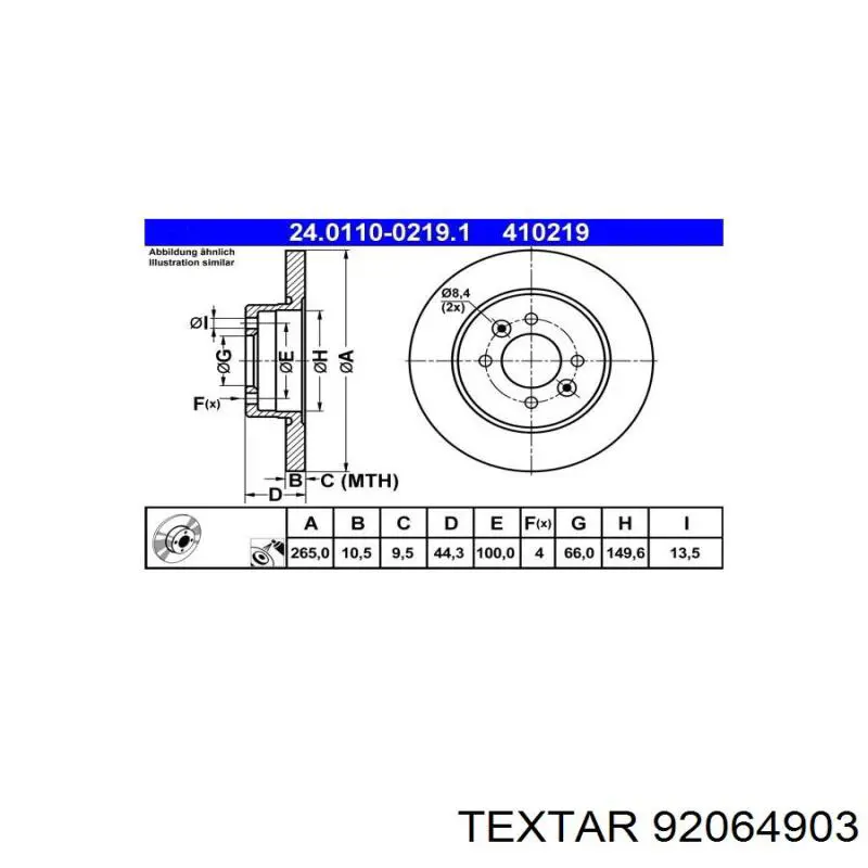Disco de freno trasero Textar 92064903 precio, desde 30,87 EUR