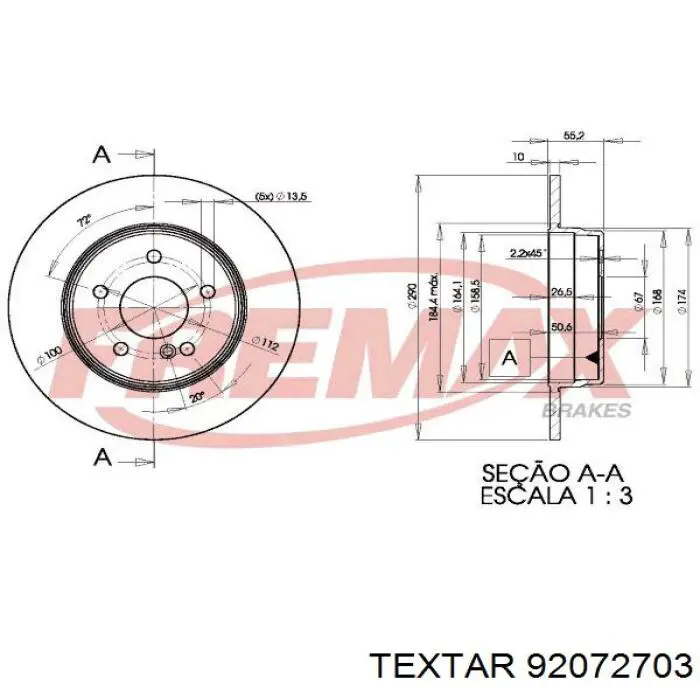 Disco de freno trasero Textar 92072703 precio, desde 34,17 EUR
