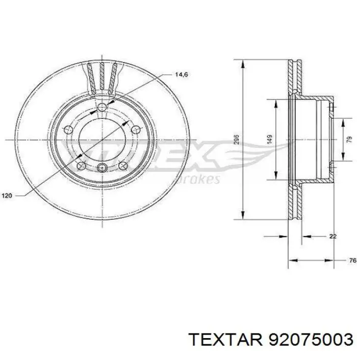 92075003 Textar freno de disco delantero