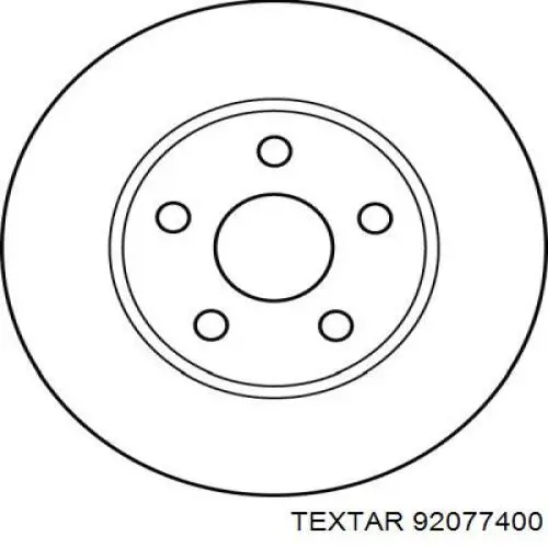 Disco de freno 92077400 Textar