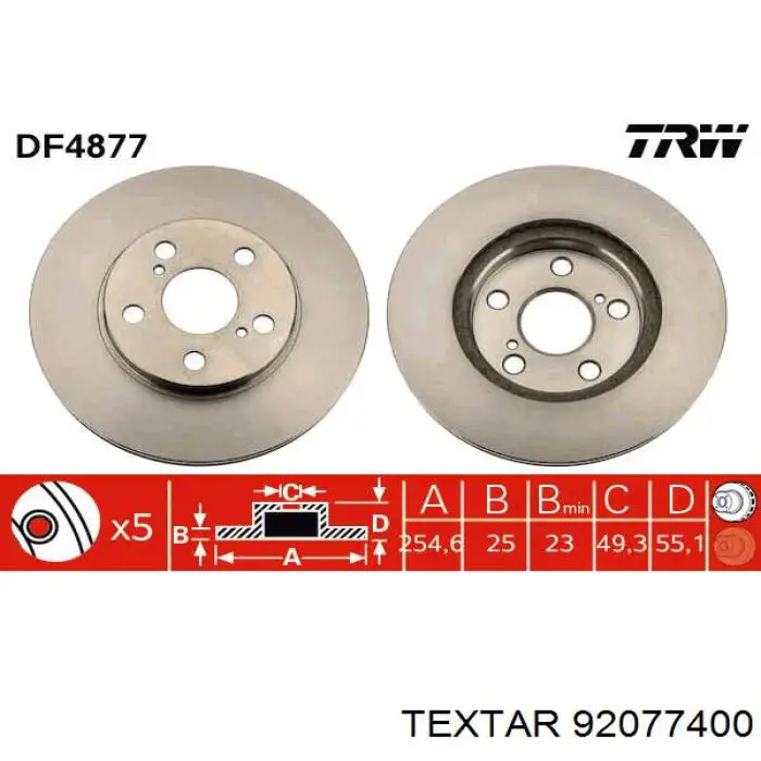 92077400 Textar Discos