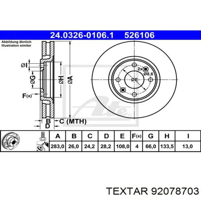 92078703 Textar Discos