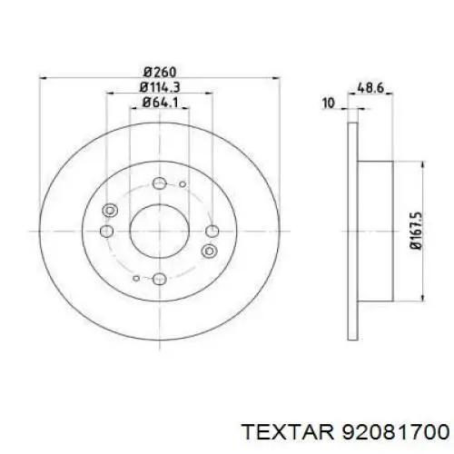 Disco de freno trasero Textar 92081700 precio, desde 28,33 EUR