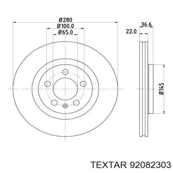 92082303 Textar freno de disco delantero