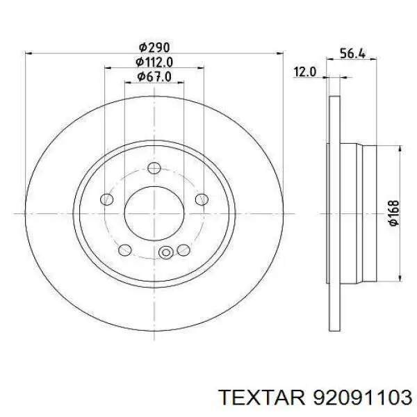 Disco de freno trasero Textar 92091103 precio, desde 36,63 EUR
