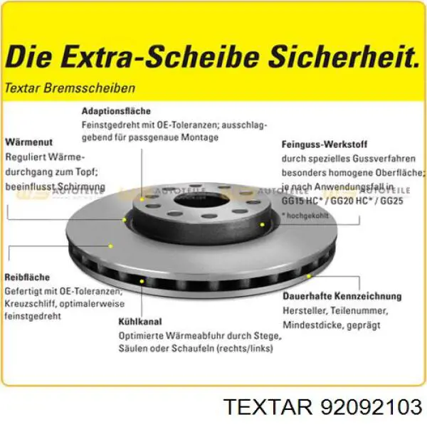 Comprar 92092103 Textar Disco de freno trasero