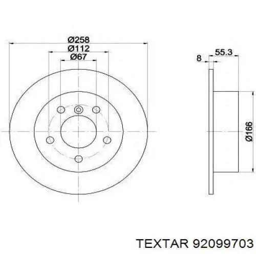 92099703 Textar disco de freno trasero