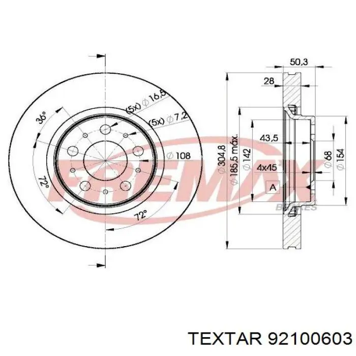 92100603 Textar freno de disco delantero