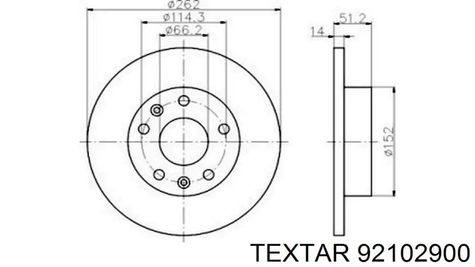 92102900 Textar freno de disco delantero