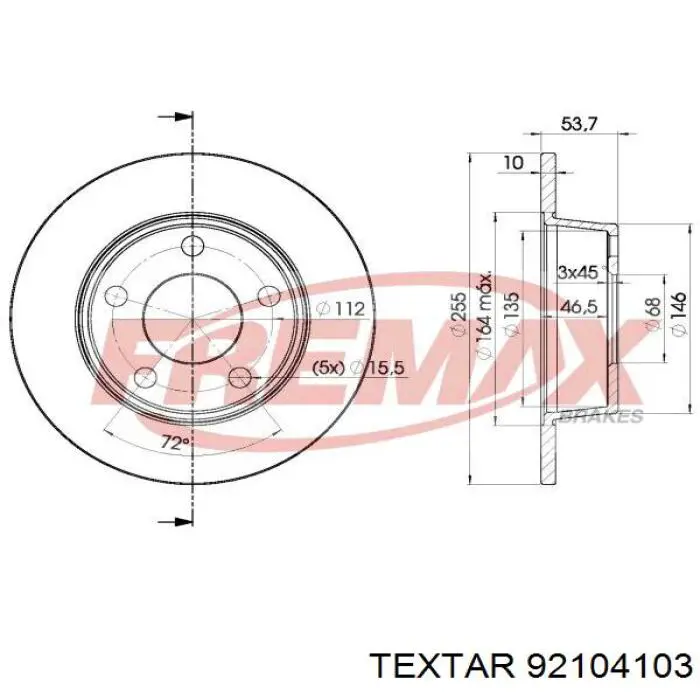 Comprar 92104103 Textar Disco de freno trasero