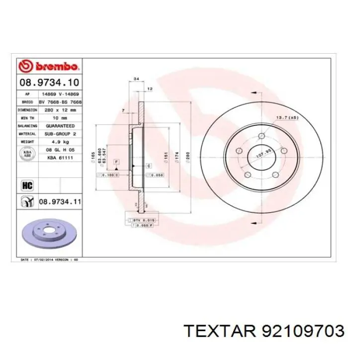 Disco de freno trasero Jaguar X-type CF1