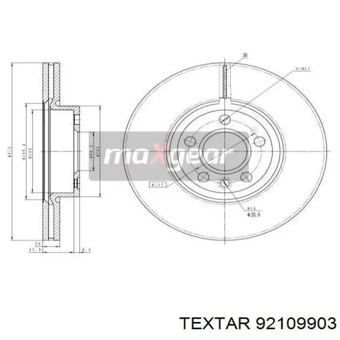 92109903 Textar freno de disco delantero