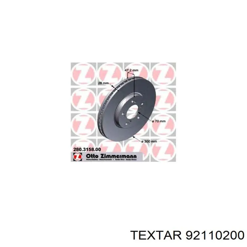 92110200 Textar freno de disco delantero