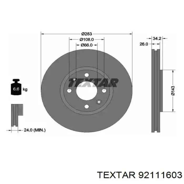 Frenos delanteros Textar 92111603 precio, desde 37,75 EUR