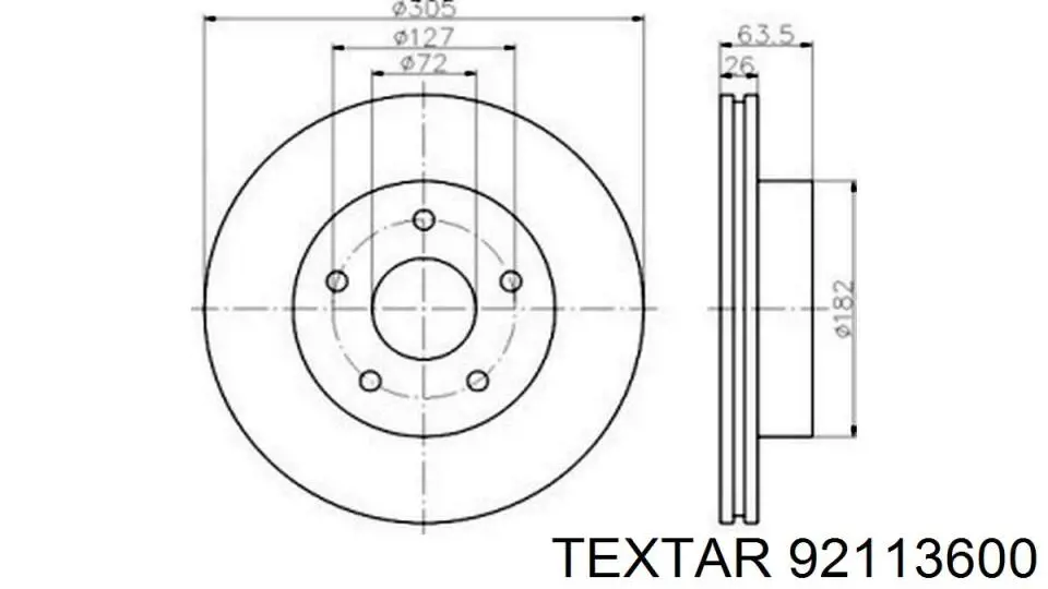 92113600 Textar freno de disco delantero