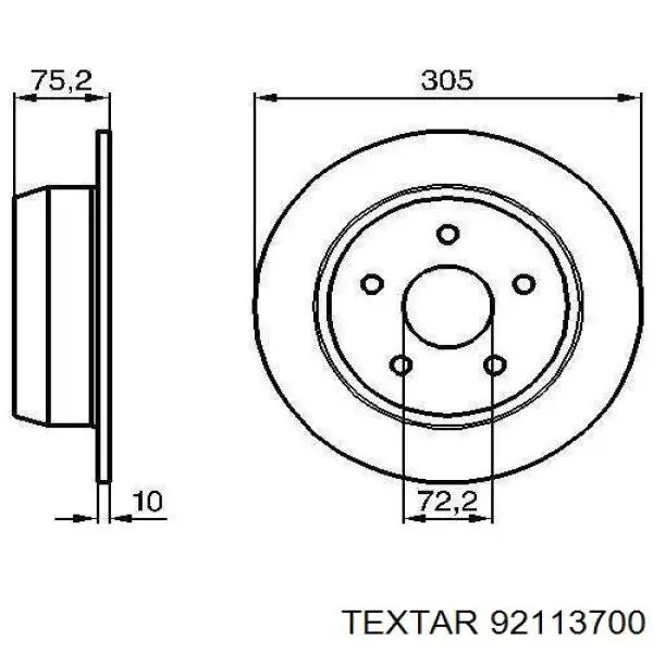 Disco de freno trasero Jeep Cherokee 2 XJ