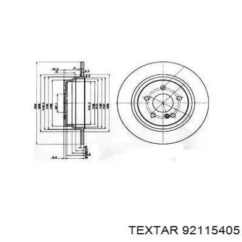 92115405 Textar Freno de disco trasero