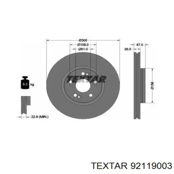 Frenos delanteros Textar 92119003 precio, desde 53,31 EUR