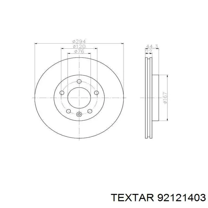 92121403 Textar disco de freno trasero