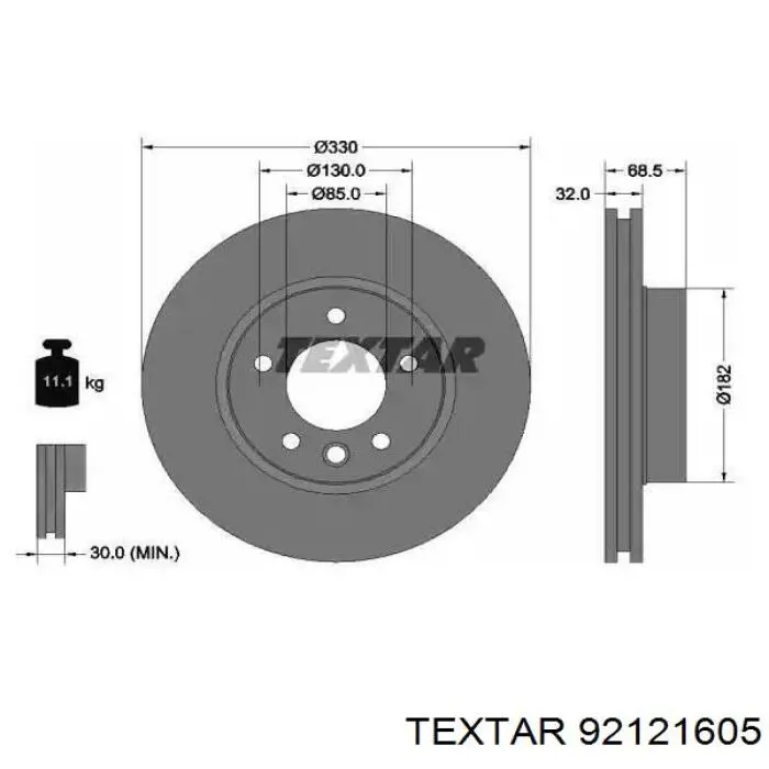 Comprar 92121605 Textar Freno de disco delantero
