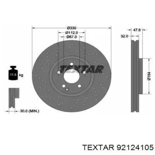 92124105 Textar freno de disco delantero