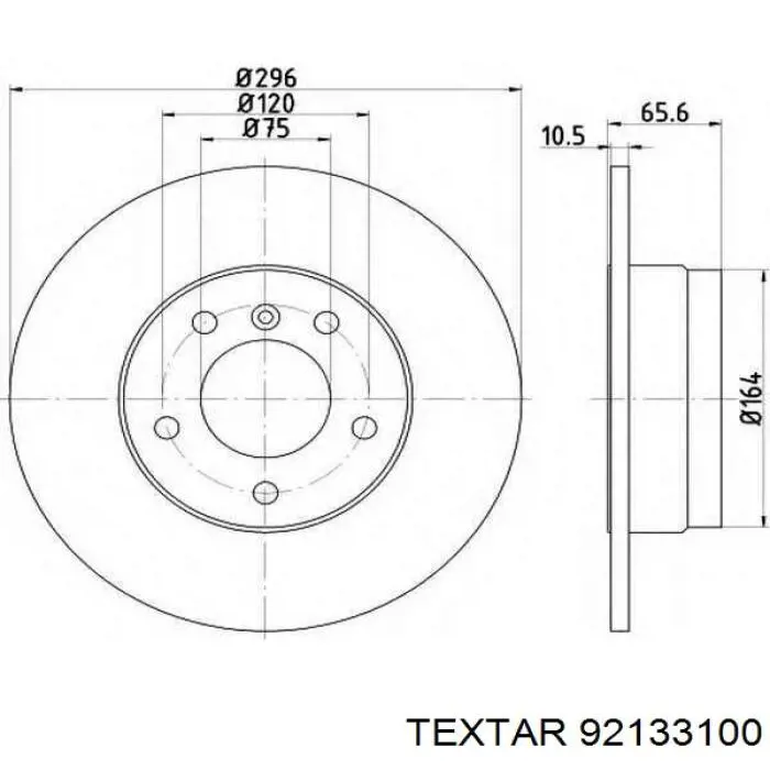 92133100 Textar disco de freno trasero