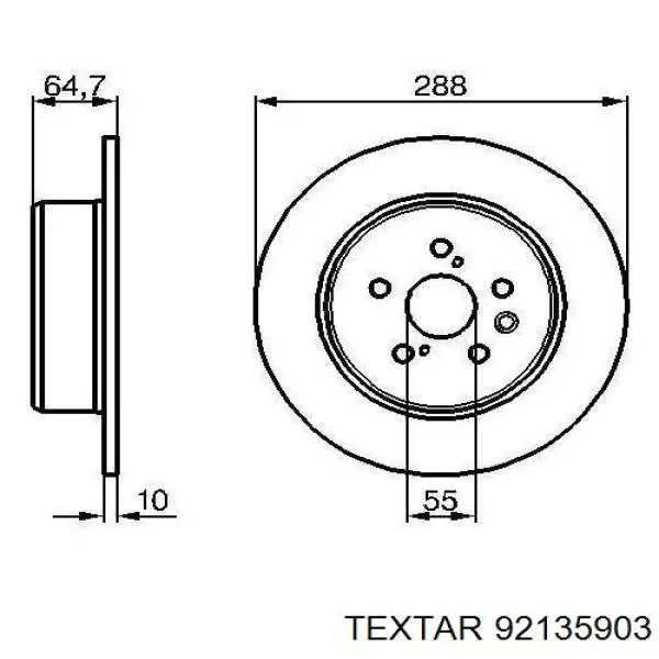 92135903 Textar disco de freno trasero