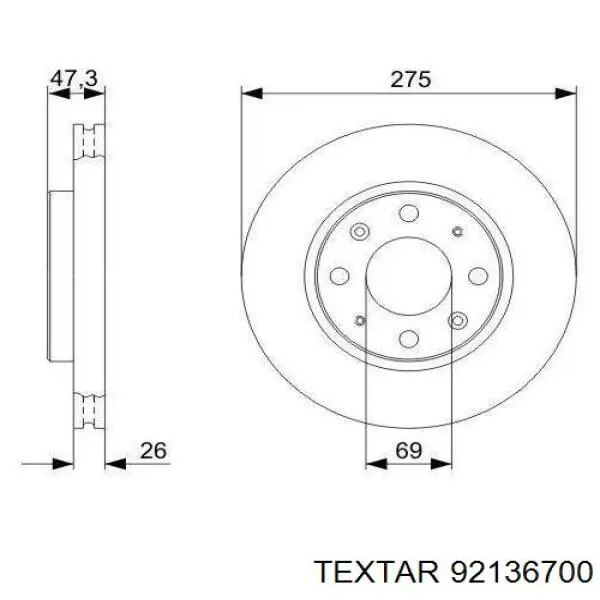 92136700 Textar freno de disco delantero