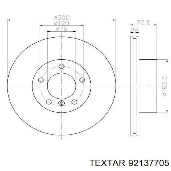 Disco de freno 92137705 Textar