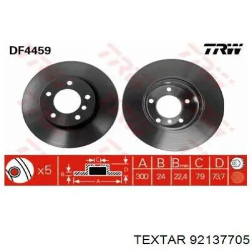 Comprar 92137705 Textar Freno de disco delantero