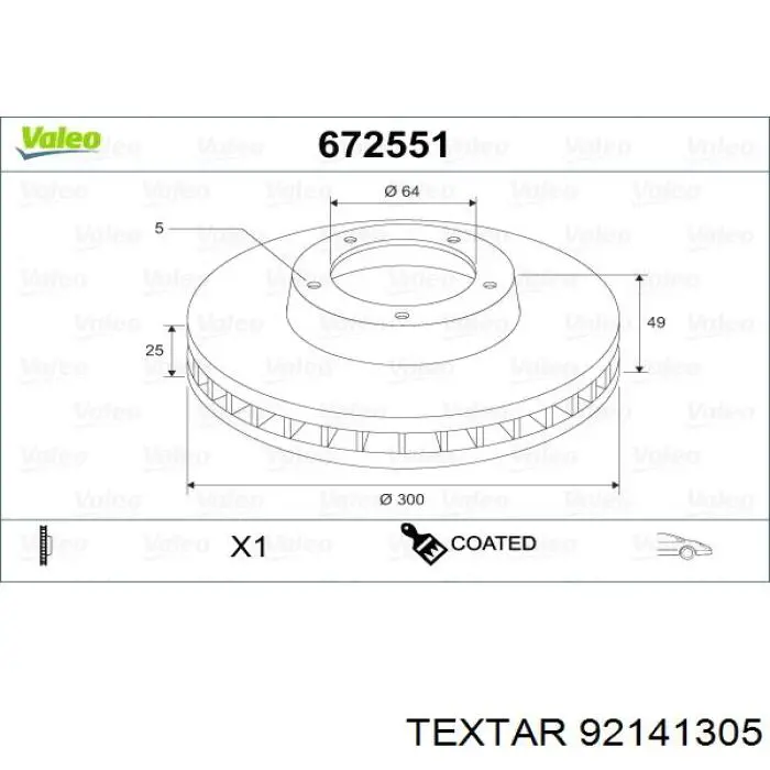 Freno de disco delantero Volvo V40 525, 526